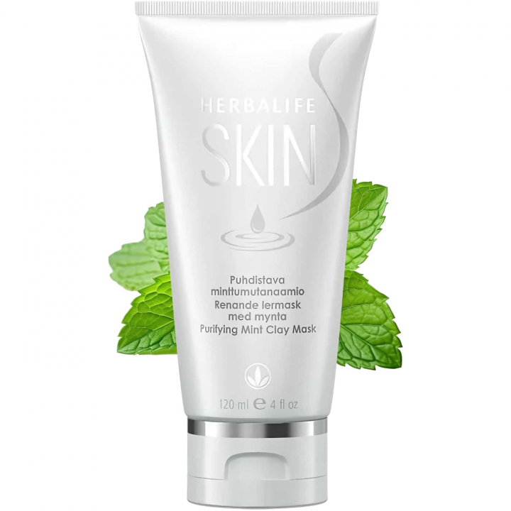 Herbalife SKIN renande lermask med mynta – djuprengöring för alla hudtyper med bentonitlera och vitaminer.