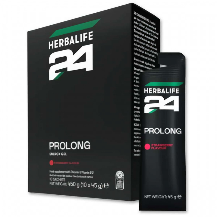 Herbalife H24 Prolong Energy Gel - Jordgubbssmak - Energigel för uthållighetsträning med kolhydrater, vitamin B12 och tiamin